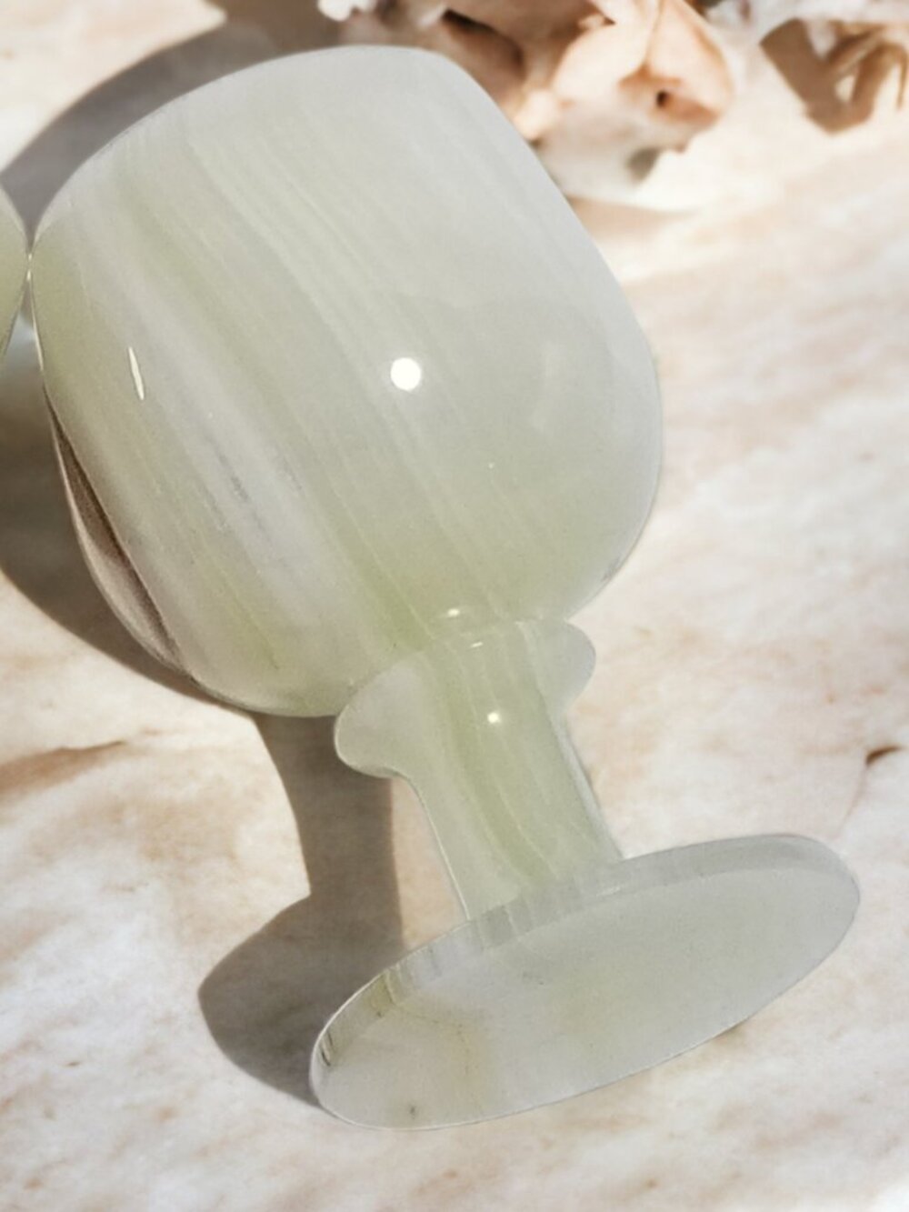Vintage Italian Alabaster Marble Stone Wine Goblet Cup 2 - Picture 15 of 16